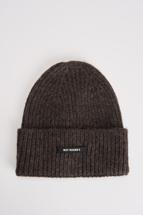 Cappello Beanie in misto lana marrone