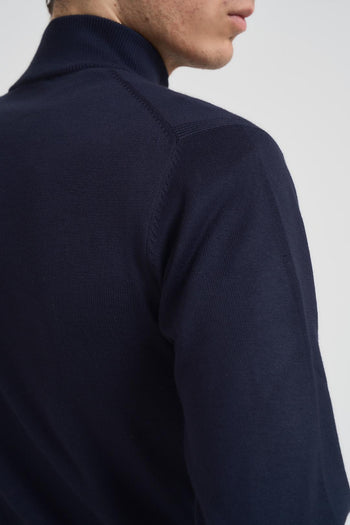 Maglia uomo con zip blu - 4