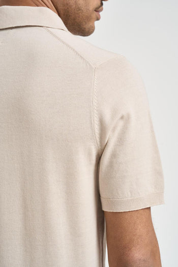 Polo uomo in maglia beige - 4
