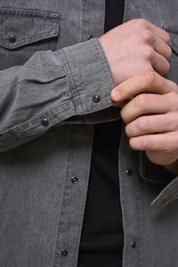 Camicia uomo vintage grigia - 7