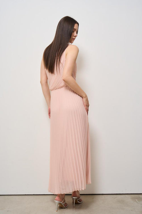 Abito donna monospalla lungo rosa - 2