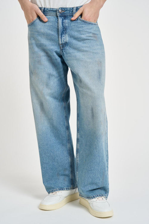 Jeans uomo gamba dritta in denim chiaro