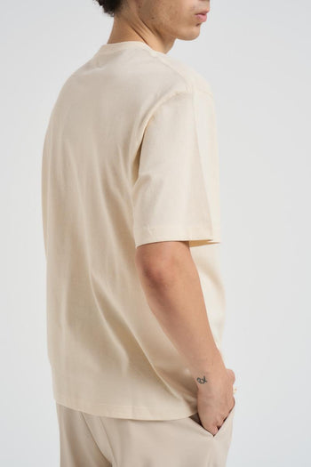 T-shirt uomo girocollo panna - 4