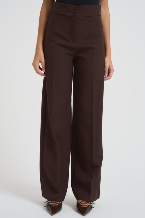 Pantalone donna dritto marrone