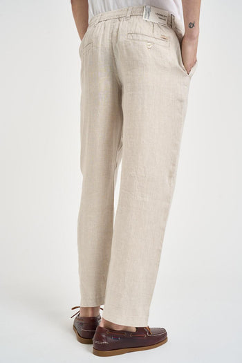 Pantalone uomo in lino panna - 3