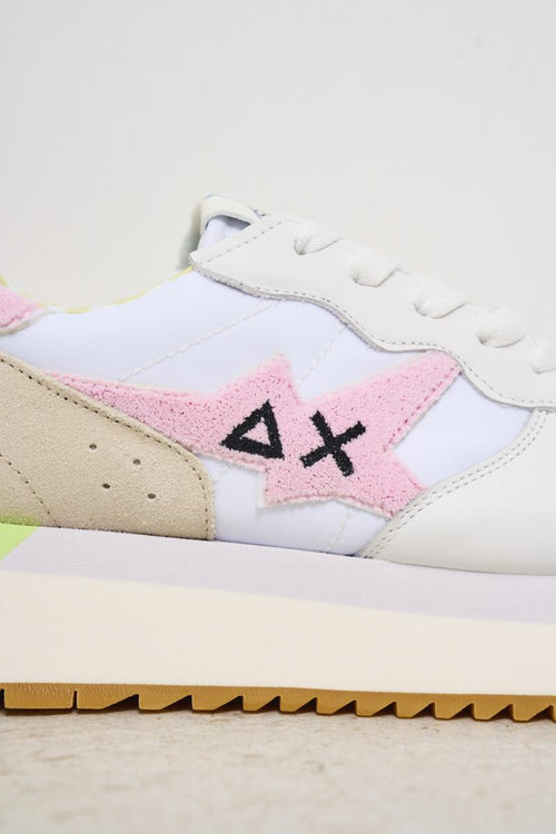 Sneakers donna platform bianche e rosa - 2