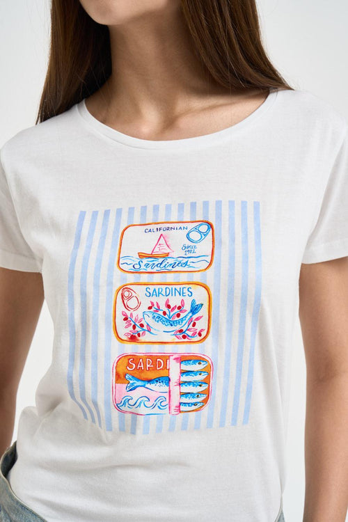 T-shirt donna fantasia celeste - 2