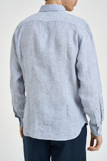 Camicia uomo a righe bianche e azzurre - 4