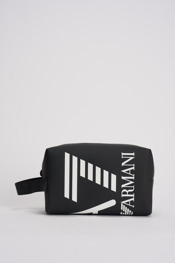 Beauty case uomo nero con logo bianco - 3