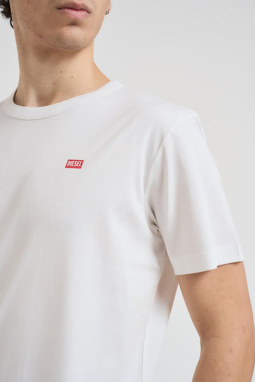 T-shirt uomo girocollo bianca con logo - 2