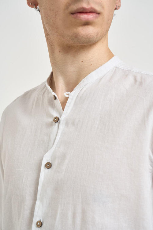 Camicia uomo in lino bianca - 2