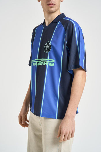 Polo uomo a righe blu e nera - 3