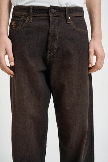 Jeans uomo wide leg in denim nero - 4