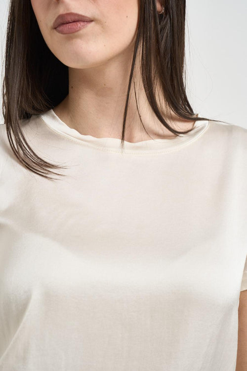 Blusa donna satinata burro - 2