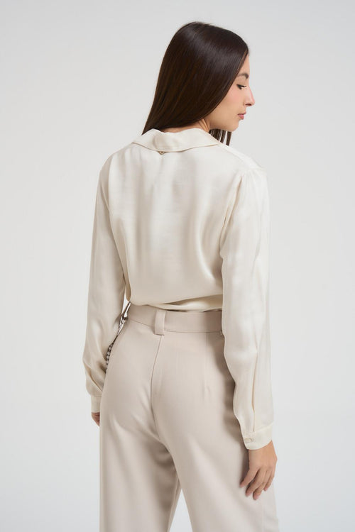 Camicia donna satinata burro - 2
