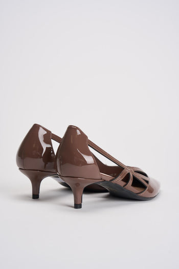 Décolleté donna in vernice tortora - 7