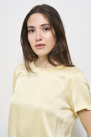 Women's canary yellow crew neck t-shirt - 4