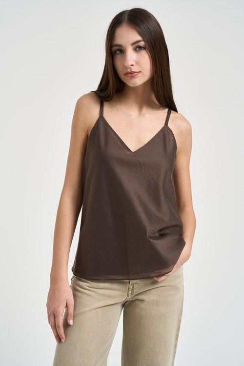 Canotta donna scollo a V moro