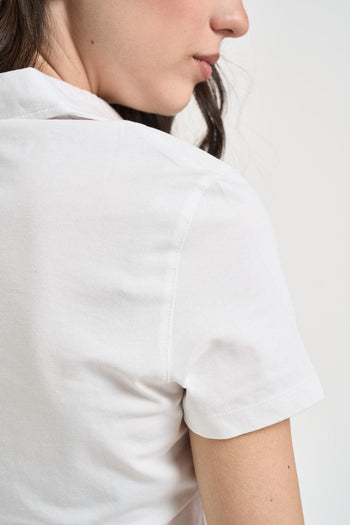 Polo donna bianca in piqué - 4