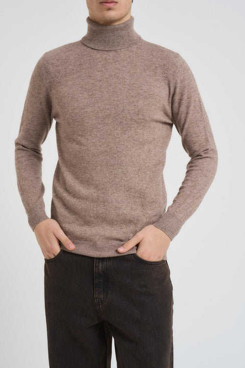 Maglia uomo collo alto tortora