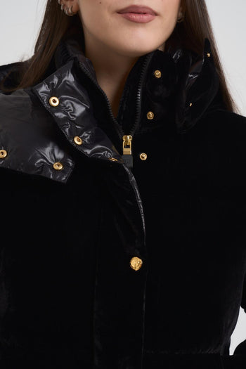 Giubbotto donna corto in velluto nero - 3