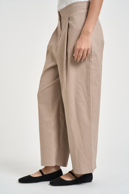 Pantalone donna carrot fit beige - 2