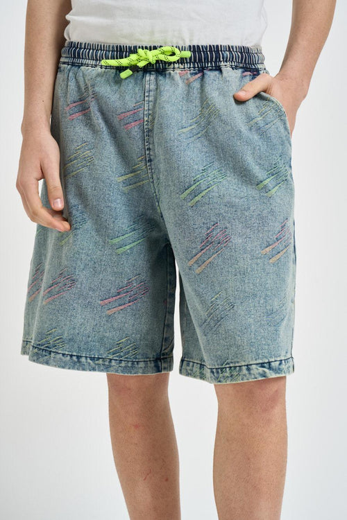 Bermuda uomo in denim lavato - 2