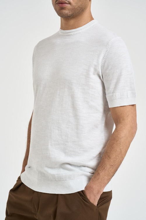 T-shirt uomo in maglia bianca - 2