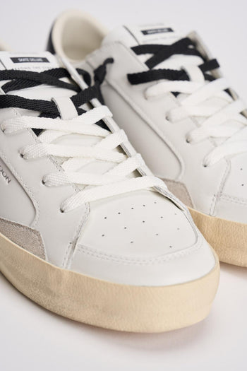 Sneakers uomo in pelle bianche e nere - 4