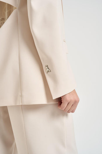 Pantaloni donna a palazzo panna - 6