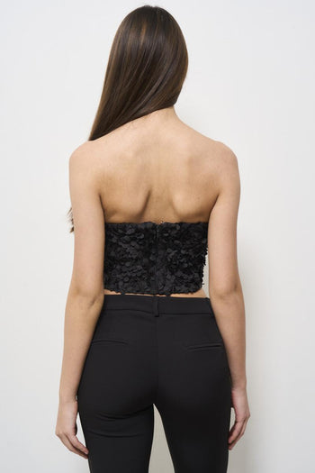 Top donna con petali nero - 4