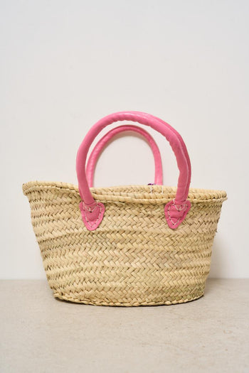 Borsa donna in paglia e rosa - 5
