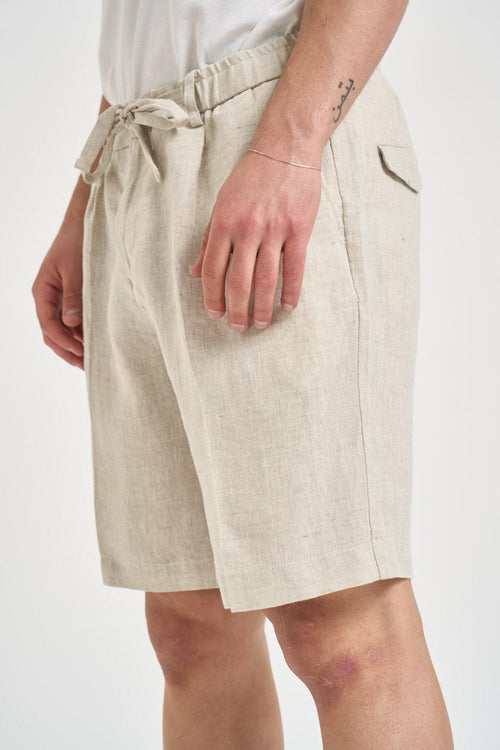 Bermuda uomo in lino beige - 2