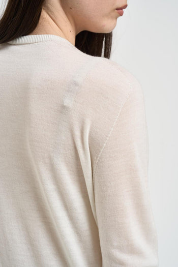 Maglia donna girocollo panna - 4