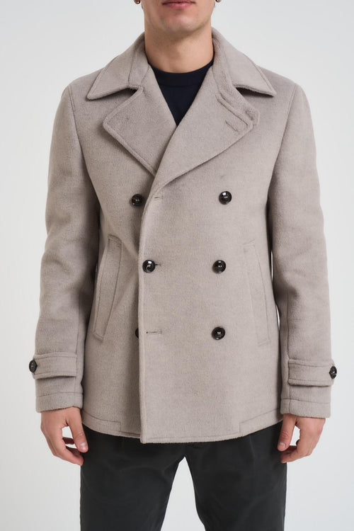 Cappotto uomo doppiopetto corto grigio chiaro - 2