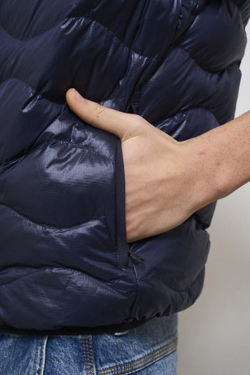 Men's blue quilted down vest - 4
