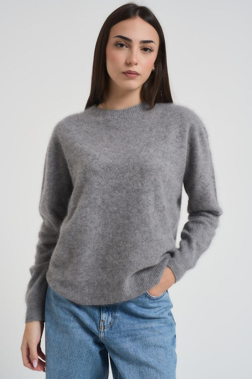 Maglia donna girocollo grigia