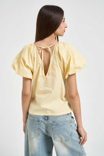 Blusa donna manica corta gialla - 3