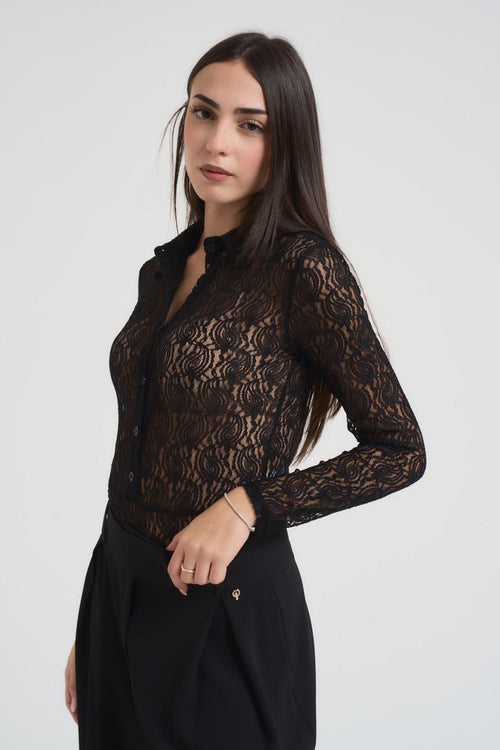 Body donna in pizzo nero - 2