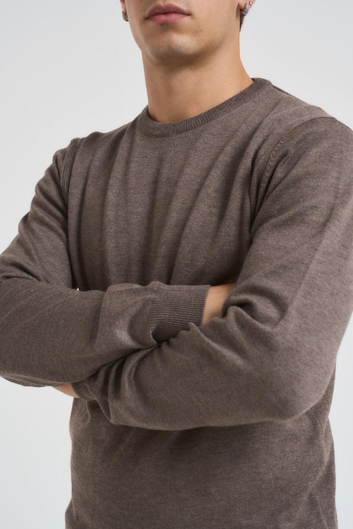 Maglia uomo basic girocollo tortora - 2