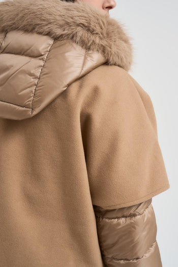 Piumino donna con cappa cammello - 5