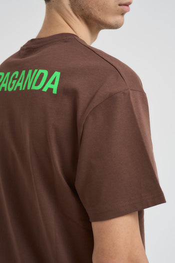 T-shirt uomo marrone e verde fluo - 5