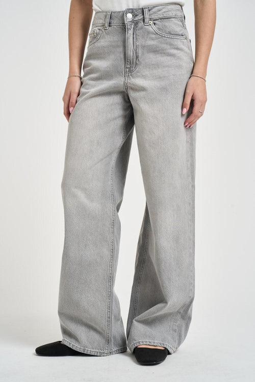 Jeans donna a palazzo in denim grigio - 2