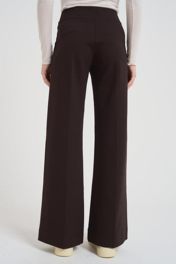 Pantalone donna a palazzo marrone - 4