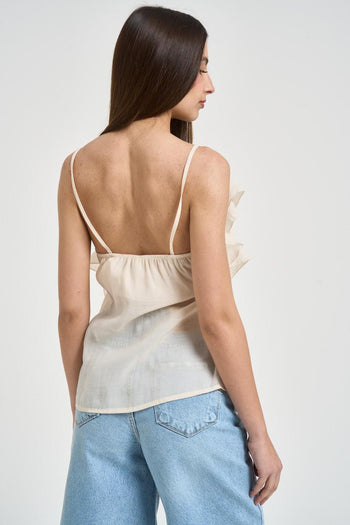 Top donna panna con volant - 3