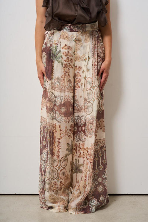 Pantalone donna a palazzo fantasia