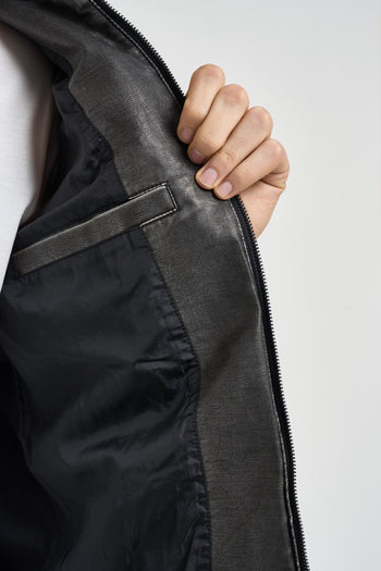 Giubbotto in ecopelle vintage nera - 6