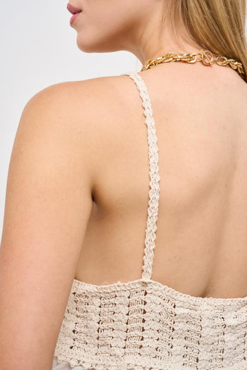 Top donna crochet panna - 4