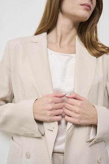 Women's double-breasted cream jacket - 5