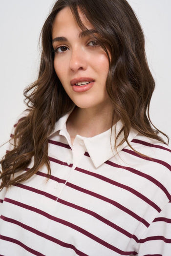 Polo donna a righe rossa - 3